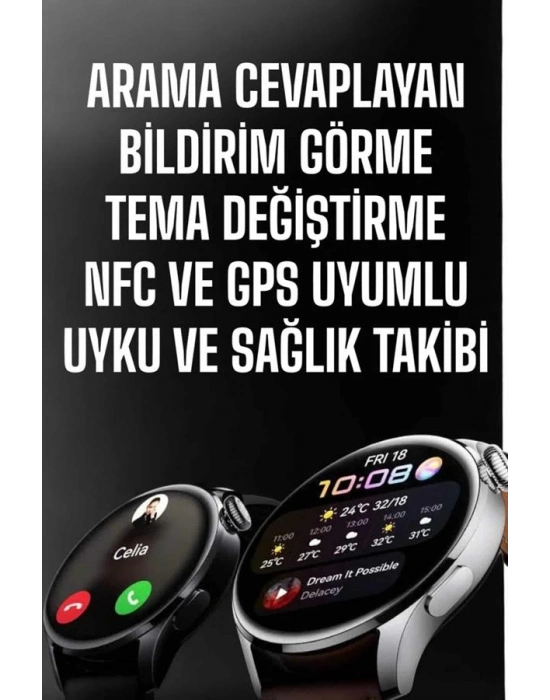 ® Akıllı Saat Bildirim Görme Amoled Ekran GPS Uyumlu Sesli Görüşme