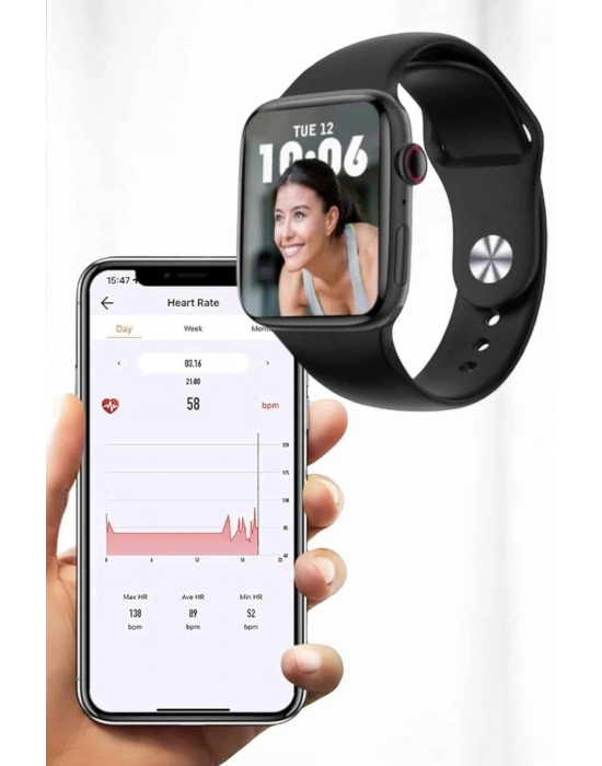 ® Akıllı Saat Bluetooth Bağlantı ve 24 Saat Sağlık İzleme GPS Arama Cevaplama