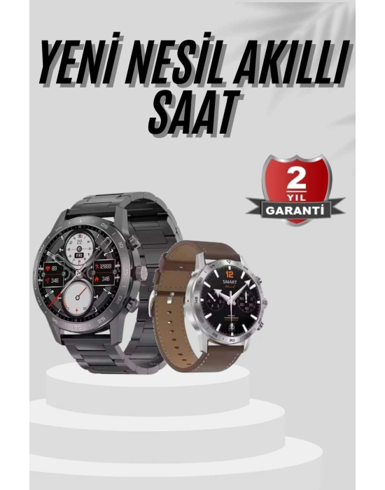 ® Akıllı Saat Çelik Kordon Çağrı Cevaplama Amoled Ekran Titreşimli Uyku ve Sağlık Takibi