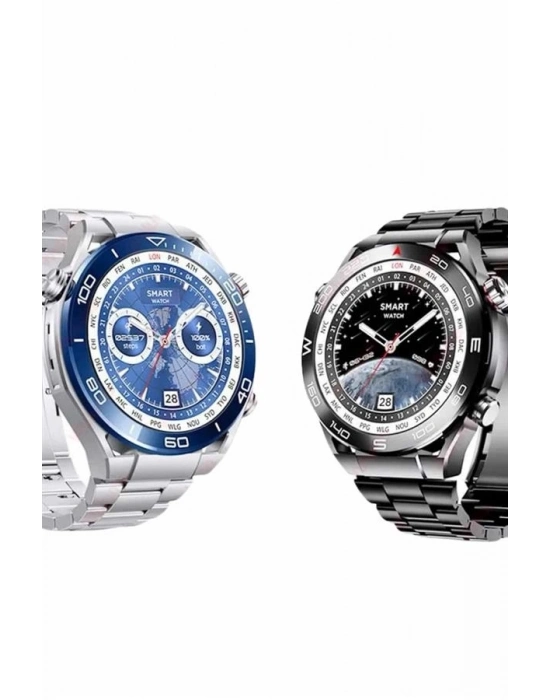 ® Akıllı Saat Çelik Kordonlu Amoled Ekran Android ve İOS Uyumlu Çağrı Cevaplayabilen