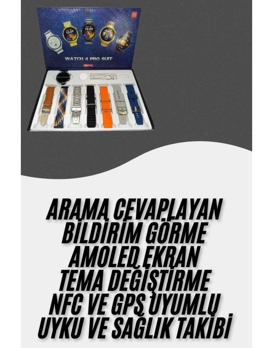 ® Akıllı Saat Çoklu Kordon Seçenekli Dokunmatik Ekran Nabız Sensörlü