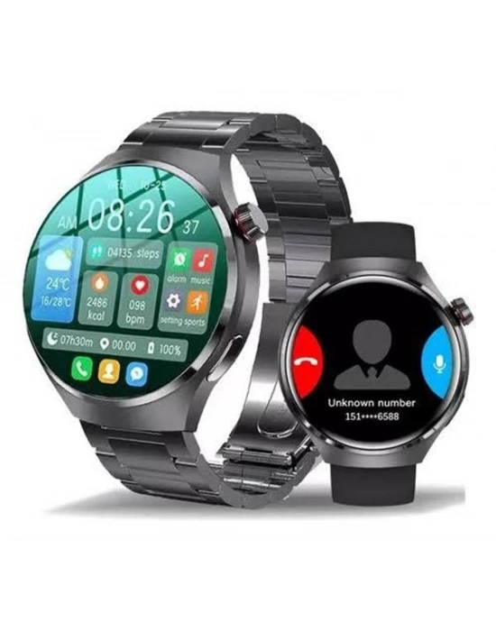 ® Akıllı Saat Metal Kordonlu GPS ve NFC Uyumlu Arama Cevaplayan