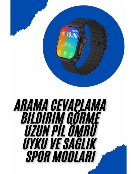 ® Akıllı Saat Sağlık Takibi Kalp Atışı Adımsayar Ultra Yeni Nesil nefes Egzersizi