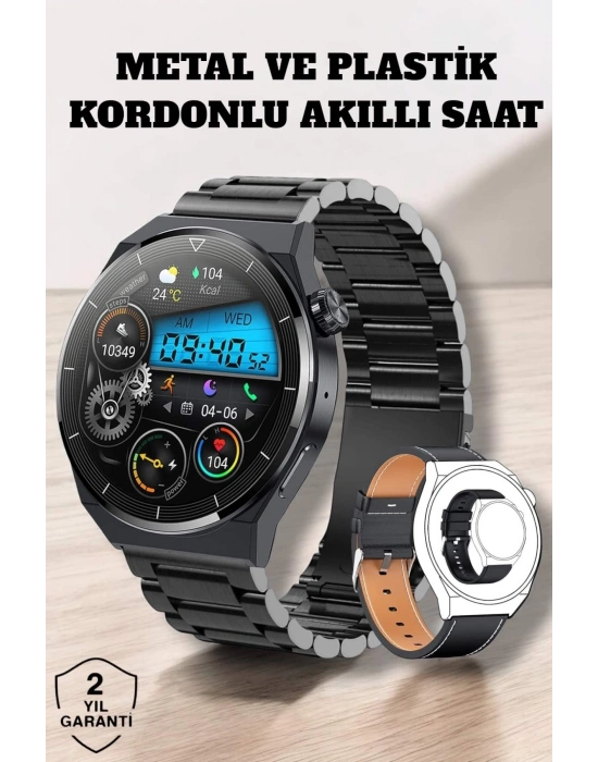 ® Akıllı Saat Sağlık ve Fitness Takibi Bluetooth Bağlantılı Dokunmatik Ekran