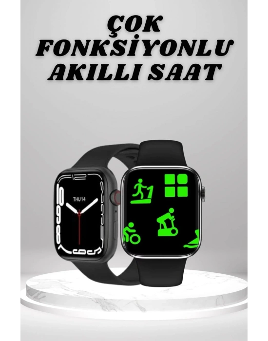 ® Akıllı Saat Tema Değiştirme Uyku ve Sağlık Takibi Sesli Asistan Bildirim Görme