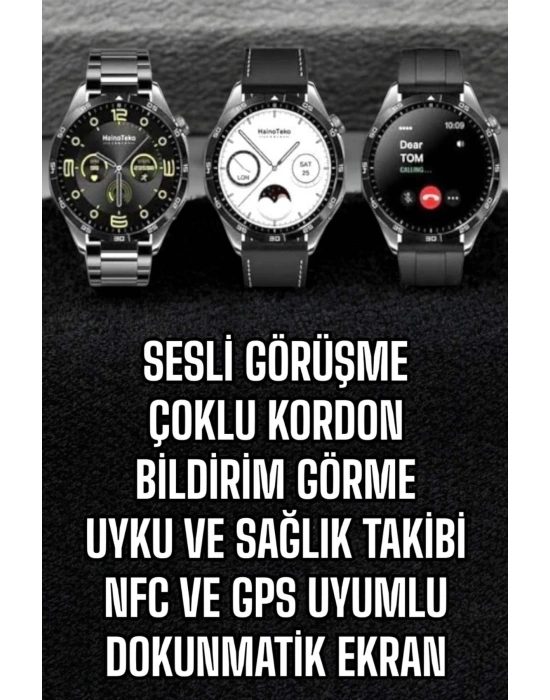 ® Akıllı Saat Titreşimli Amoled Ekran Uyku ve Sağlık Takibi Sesli Görüşme