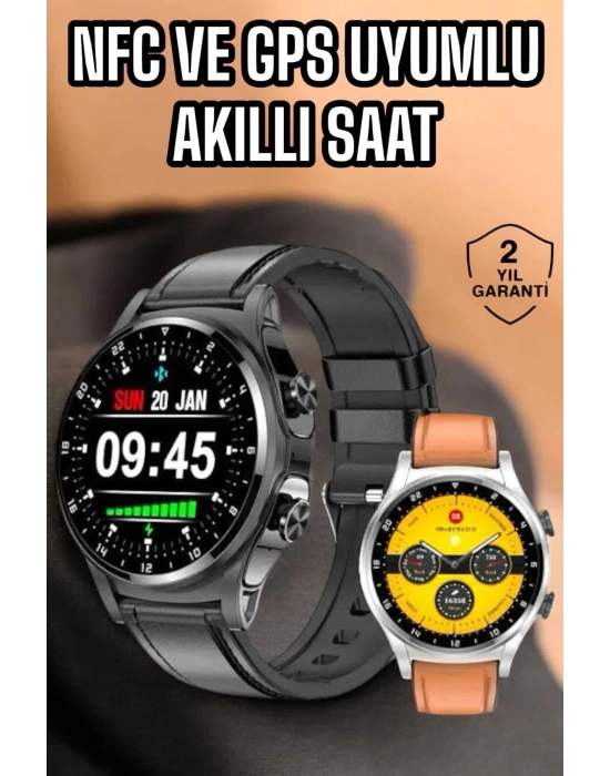 ® Akıllı Saat Titreşimli Pusula Nabız ve Tansiyon Ölçer NFC Uyumlu