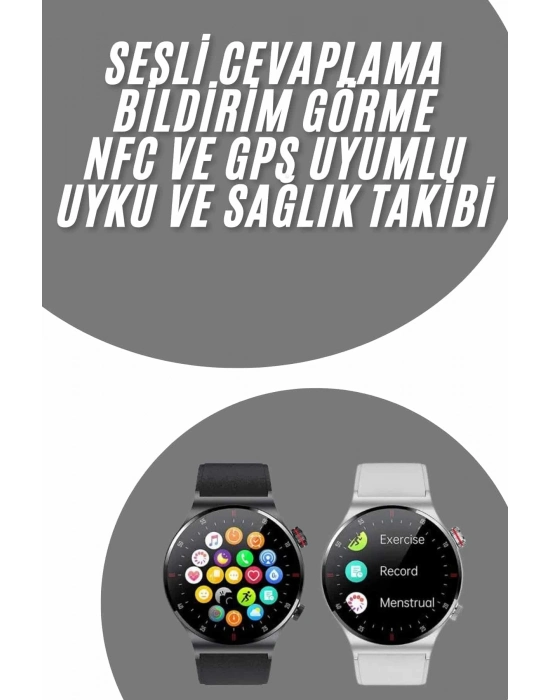 ® Akıllı Saat Uyku ve Sağlık Takibi NFC Uyumlu Bluetoooth Bağlantılı Android İOS Uyumlu