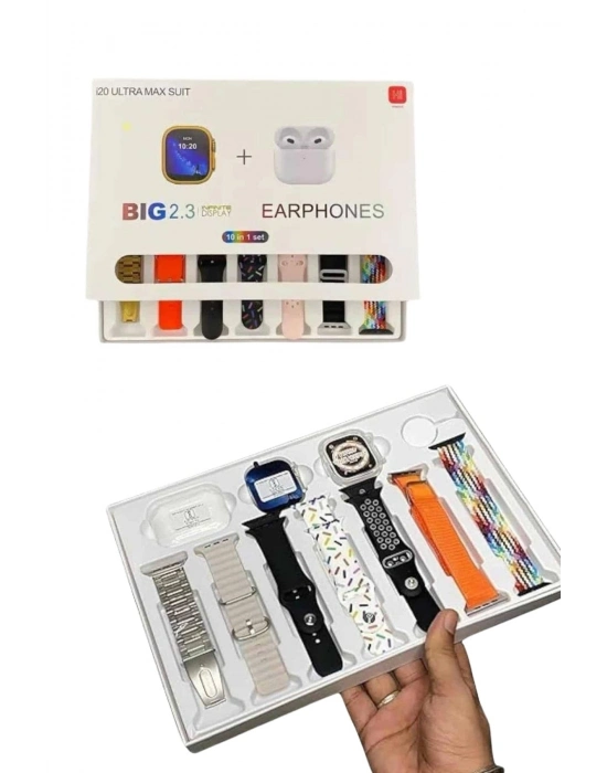 ® Akıllı Saat ve Air Pro Kulaklık 7 Kordonlu Çok Fonksiyonlu İkili Set