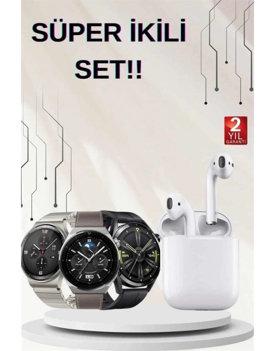 ® Akıllı Saat ve Kulaklık Seti Dokunmatik Ekran 5.0 Bluetooth Bağlantılı Sesli Görüşme