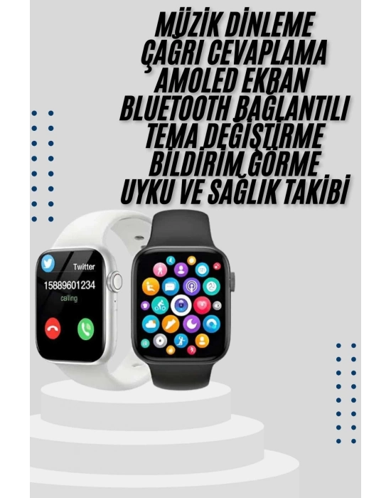 ® Akıllı Saat Yeni Nesil Android ve İOS Uyumlu Titreşim Modlu Alarm Kronometre