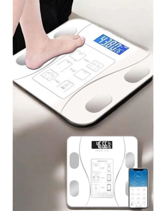 ® Akıllı Tartı Bluetooth Bağlantılı Yağ Ölçebilen Tartı Yeni Nesil