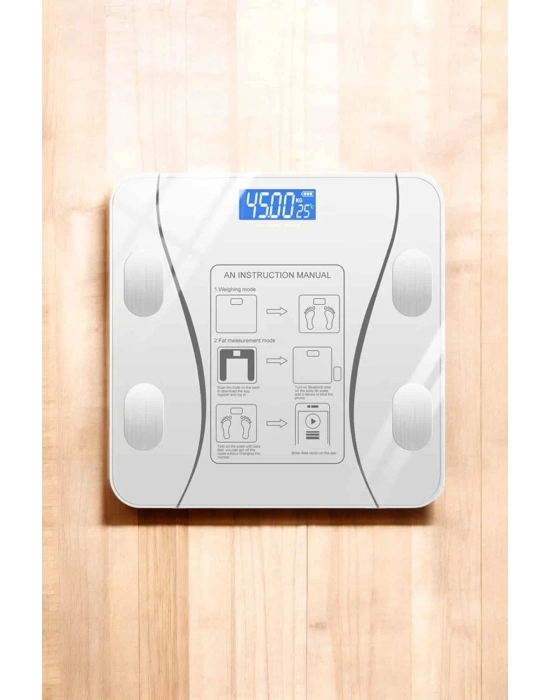 ® Akıllı Tartı Dijital Baskül Yağ Su Kas Vücut Kitle Kilo Ölçer Tartı