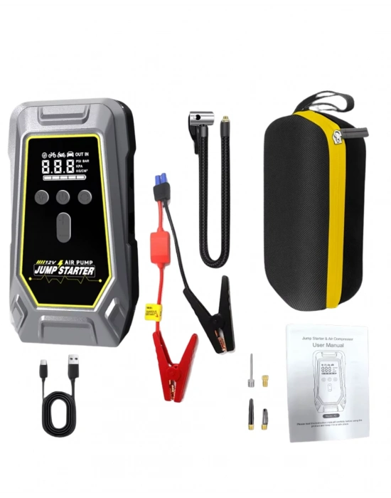 ® Akü Takviye Lastik Şişirme ve Powerbank Özellikli Çok Fonksiyonlu Cihaz