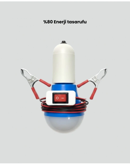 ® Aküden Çalışan 12V LED Ampul Taşınabilir Kullanım