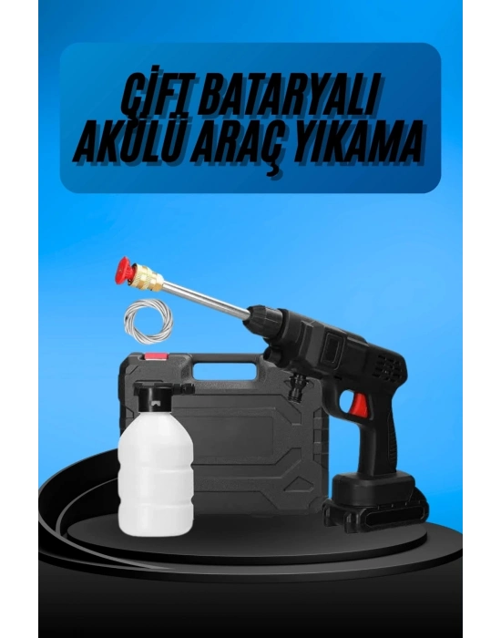 ® Akülü Oto Araç Yıkama Yüksek Basınçlı Araba Yıkama Makinesi Şarjlı