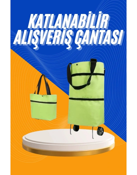 ® Alışveriş Çantası Katlanabilir Pazar Arabası Tekerlekli Pazar Arabası Katlanabilir
