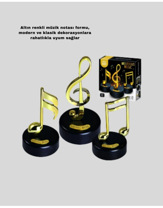 ® Altın Nota Figürlü Müzik Kutusu
