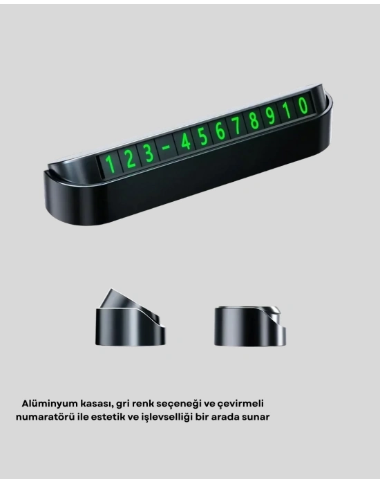 ® Alüminyum Kasa Gri Çevirmeli Araç İçi Telefon Numaratörü