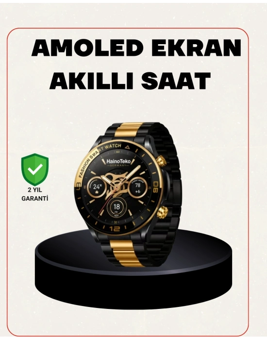 ® Amoled Akıllı Saat Manyetik Şarj GPS Destekli Spor ve Günlük Kullanım