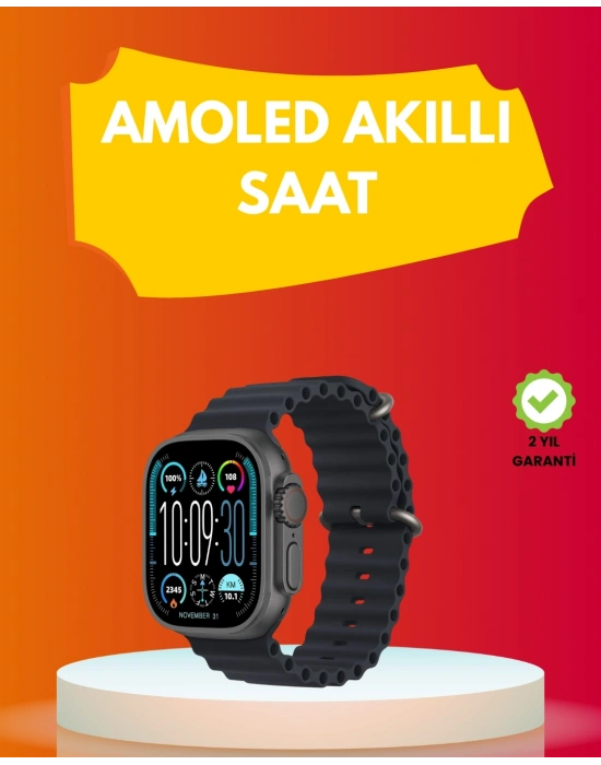 ® AMOLED Ekran 49mm Ultra Tasarım 3 Kordonlu Akıllı Saat