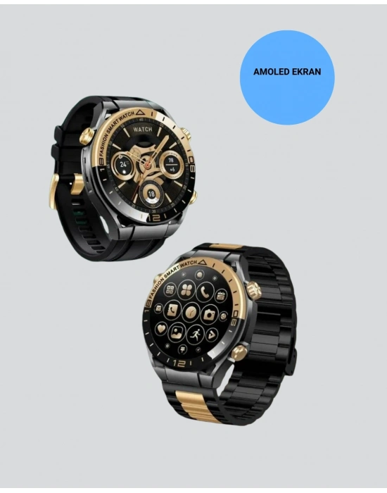 ® Amoled Ekran Akıllı Saat Uyku Nabız Adım Ölçer Su Geçirmez