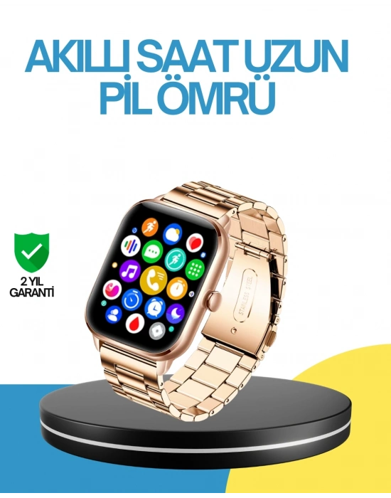 AMOLED Ekranlı Türkçe Menülü Akıllı Saat Bluetooth Görüşmeli