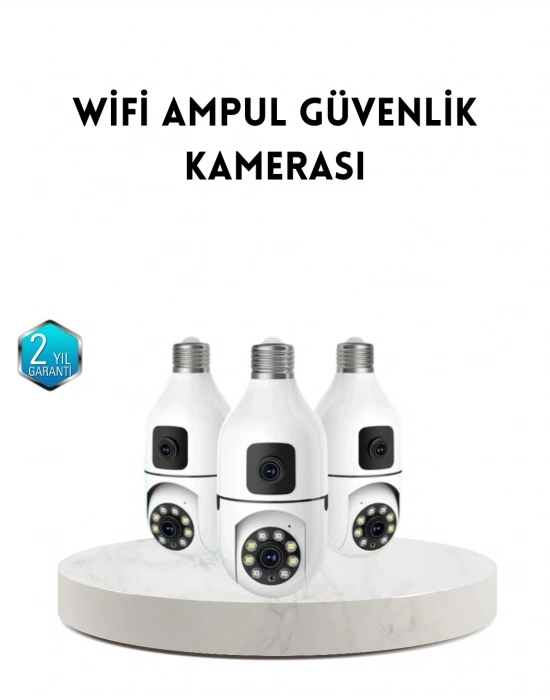 Ampul Tipi WiFi Kamera 2MP Lensli Full HD Görüntü ve Akıllı Hareket Algılama