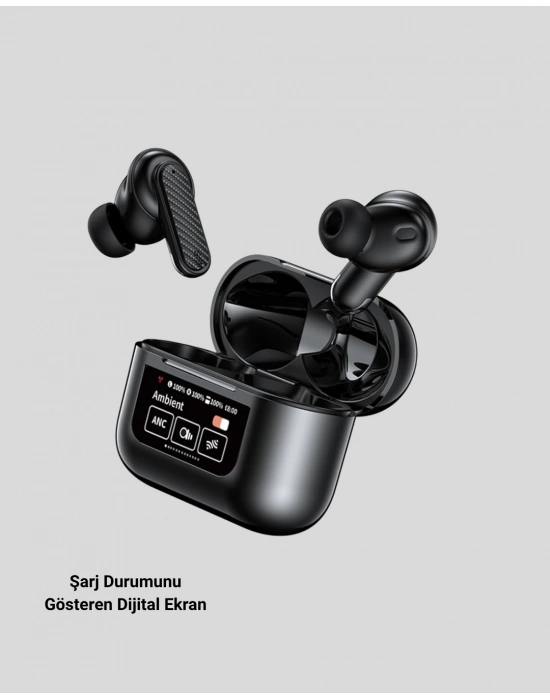 ® ANC Teknolojili Kablosuz Bluetooth Kulaklık – Dokunmatik, Dijital Göstergeli, Yüksek Ses Kalitesi