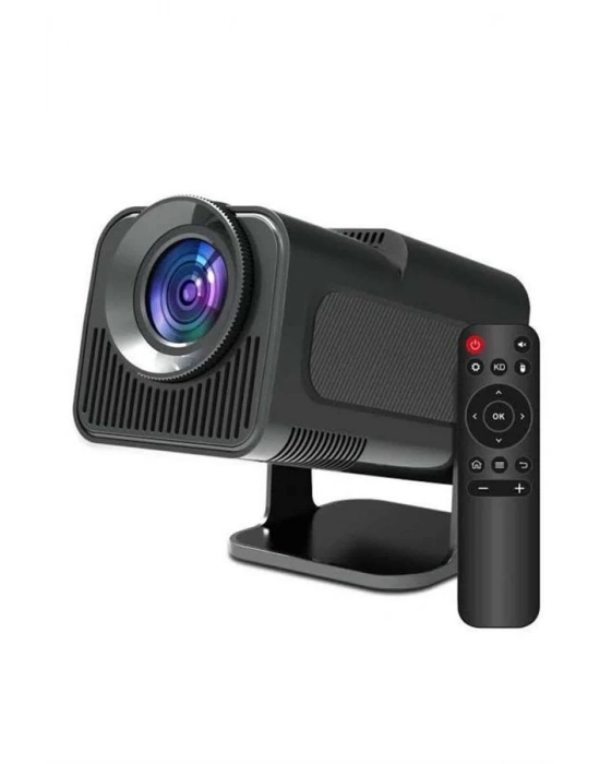 ® Android Projeksiyon Siyah Taşınabilir Sinema Projektörü 4k 1080p Ev Sineması Bluetooth