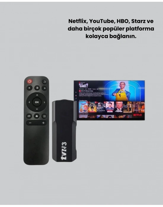 Android TV Stick 4K Ultra HD Görüntü Destekli