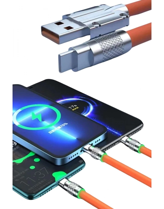 ® Android ve İOS Uyumlu 180 Derece Type-c Şarj Kablosu