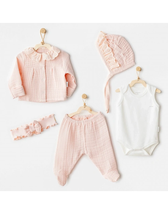 ®   AC25840 Natural Gift Müslin 5Li Hastane Çıkışı Salmon