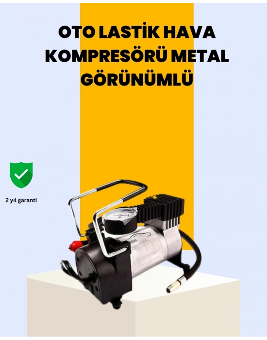 ® Araç Çakmak Girişli Metal Hava Kompresörü 10A Güçlü Motor