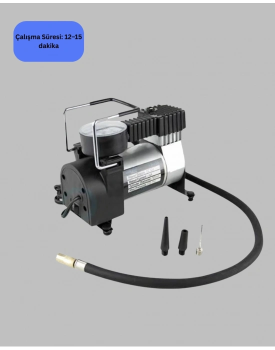 ® Araç Çakmak Girişli Metal Hava Kompresörü 10A Güçlü Motor
