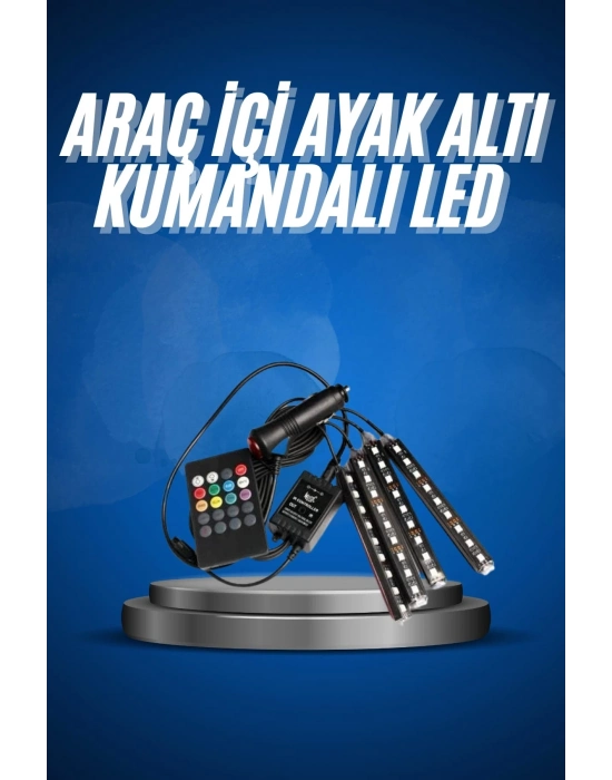 ® Araç İçi Ayak Altı Led 12 Led Işık Sese Müziğe Duyarlı RGB Işıklı Aydınlatma Seti