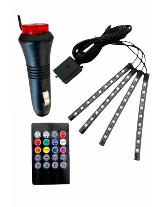 ® Araç Içi Aydınlatma Kumandalı 12 Led Ayak Altı Led Ambiyans Işığı Sese Duyarlı Kumandalı