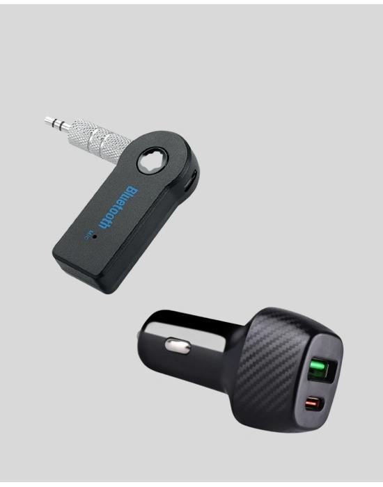 ® Araç İçi Bluetooth Müzik Kiti + Type-C PD Araç Şarjı Seti