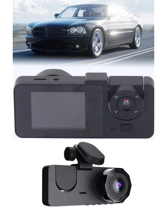 ® Araç İçi Dikiz Kamerası Sürüş Kaydedici 3 Lensli DVR Kamera