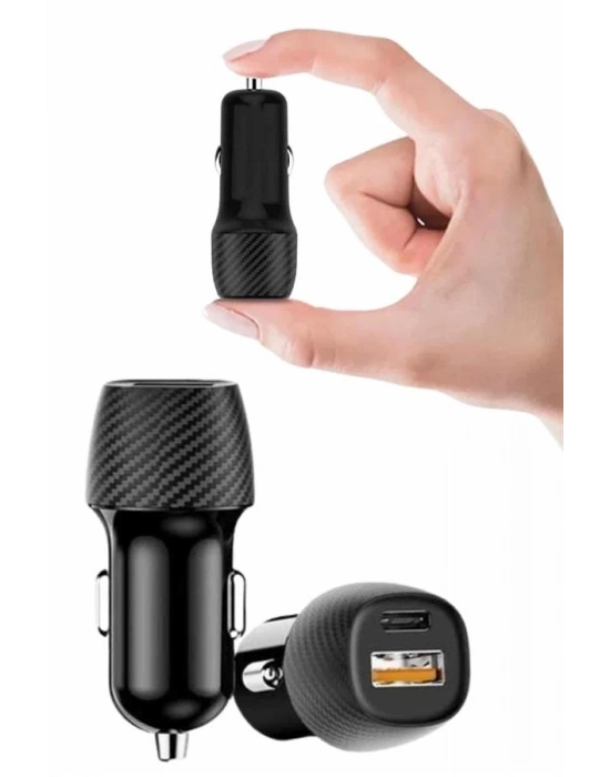 ® Araç İçi Hızlı Şarj Soketi 38W Oto Çakmaklık Type-C Araba Çakmaklık