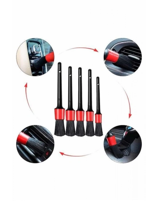 ® Araç İçi Led Aksesuar 5 Farklı Detaylı Araba Temizlik Fırçası Oto Temizleme Fırçası