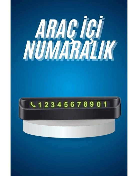 ® Araç İçi Numaratör Numaralık Oto Cam Kartı Fosforlu Numaratör