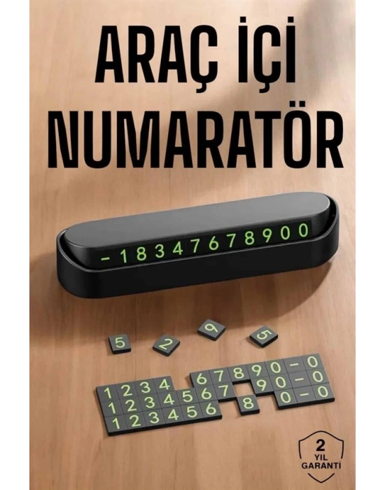 ® Araç İçi Numaratör Numaralık Torpido Üstü Açılır Kapanır Telefon Numarası Bırakma