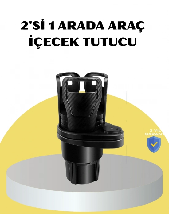 ® Araç İkili Bardak Tutucu Ayarlanabilir Genişlik 360° Döner Sistem