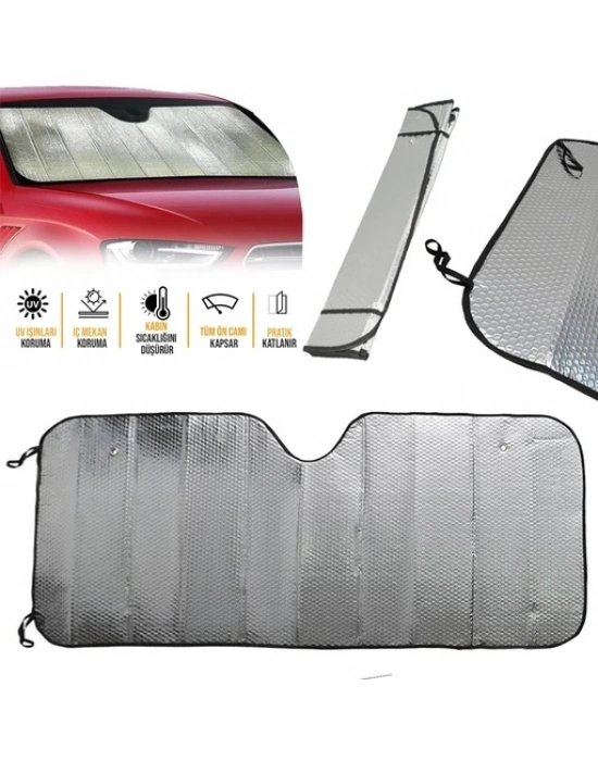 ® Araç Ön Cam Güneşlik UV ve Isı Koruma Katlanabilir Toyota Corolla Skoda Superb Dacia Duster Ford Focus