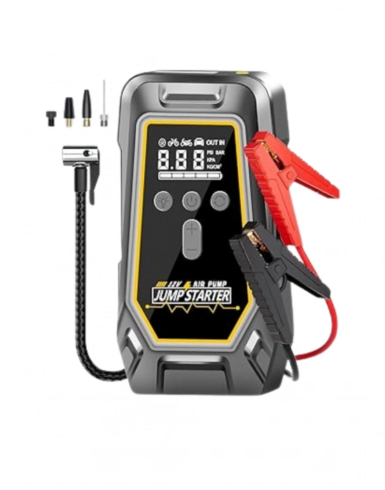 ® Araçlar İçin Akü Takviye ve Dijital Hava Kompresörü 16000 mAh