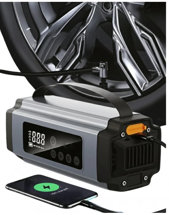 ® Araçlar İçin Taşınabilir Akü Takviye Hava Kompresörü ve Acil Güç Kaynağı