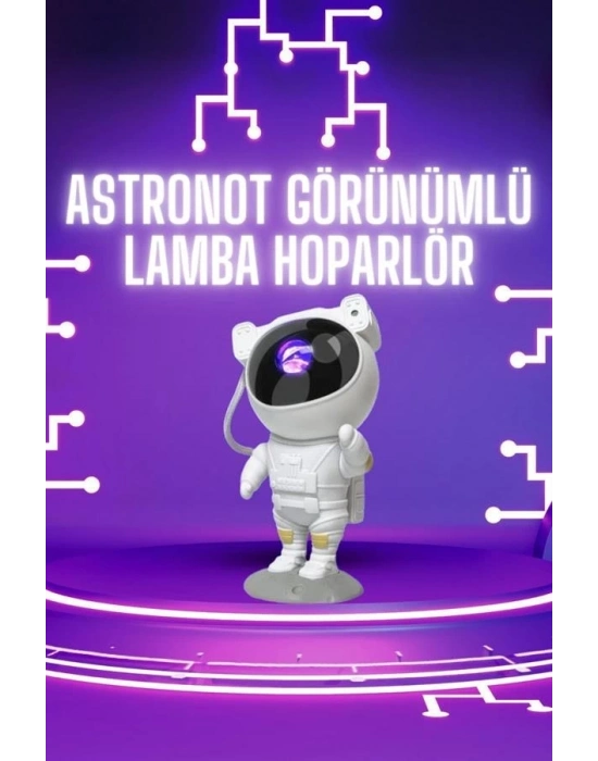 ® Astronot Şeklinde Bluetooth Hoparlör Gökyüzü Kumandalı Aydınlatma Lamba