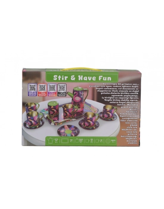 ATF-996-7A-10A 14 PARÇA DESENLİ METAL ÇAY SET