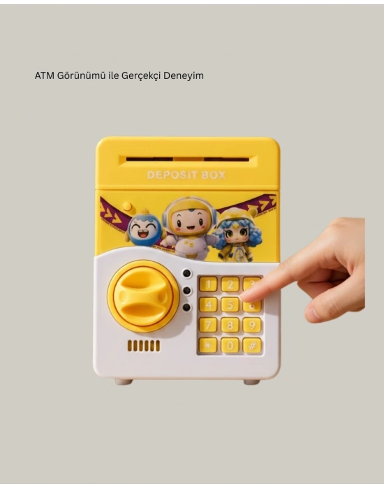 ® ATM Tasarımlı Sarı Işıklı Sesli Elektronik Kumbara